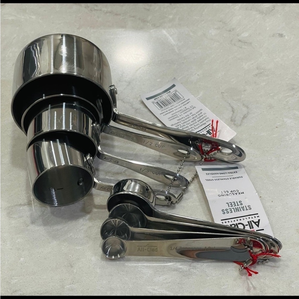 All-Clad Stainless Steel Measuring Cup & Spoon Set - Polished Silver